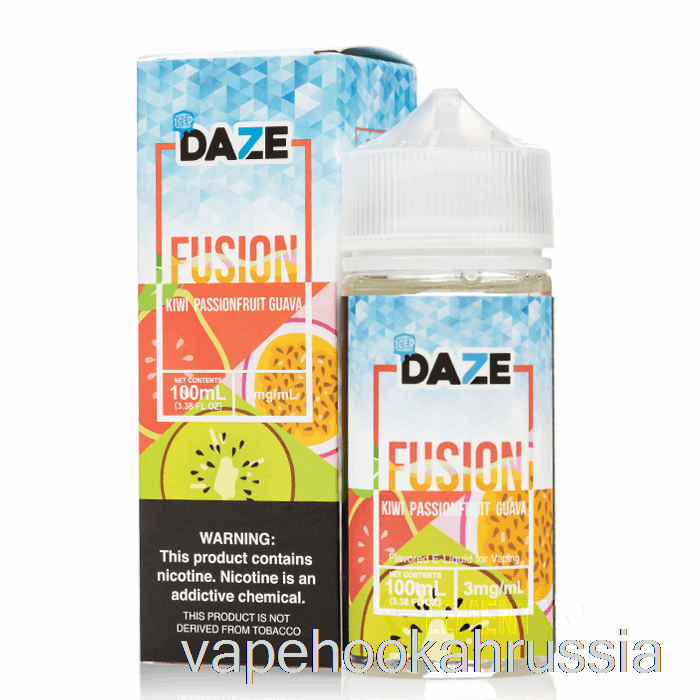 сок для вейпа замороженный киви, маракуйя, гуава - 7 Daze Fusion - 100 мл 6 мг